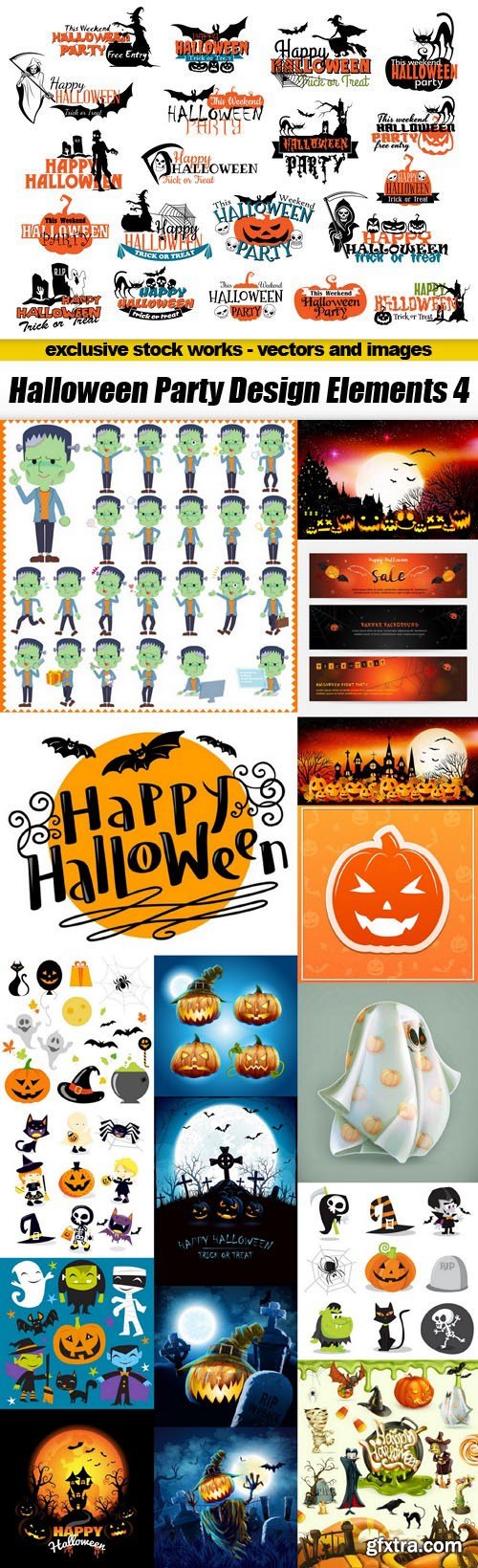 Halloween Party Design Elements 4 - 18xEPS