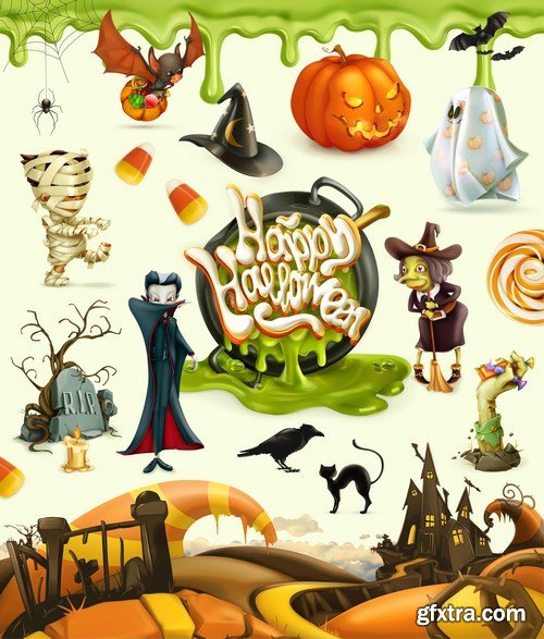 Halloween Party Design Elements 4 - 18xEPS