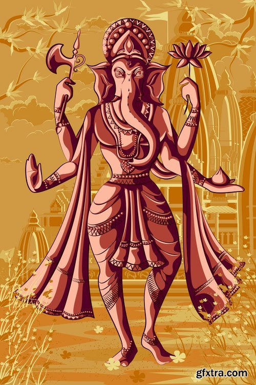 Collection of Indian ethnicity god gods vector image 25 EPS