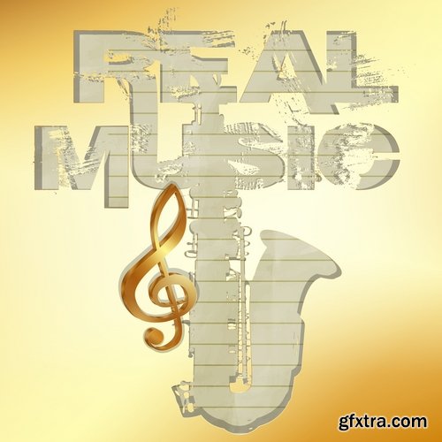 Collection of music background is a treble clef notes vector image 25 EPS