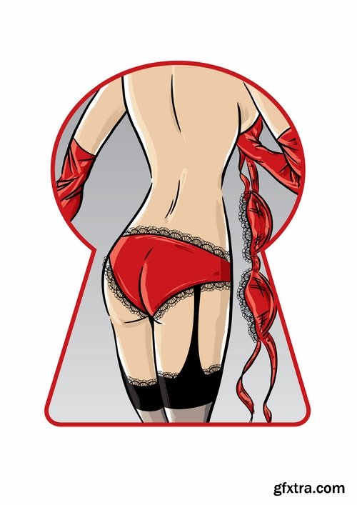 Collection of woman girl underwear vector image 25 EPS