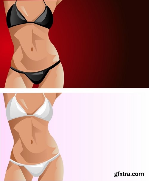 Collection of woman girl underwear vector image 25 EPS