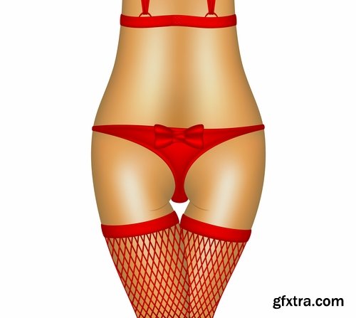 Collection of woman girl underwear vector image 25 EPS