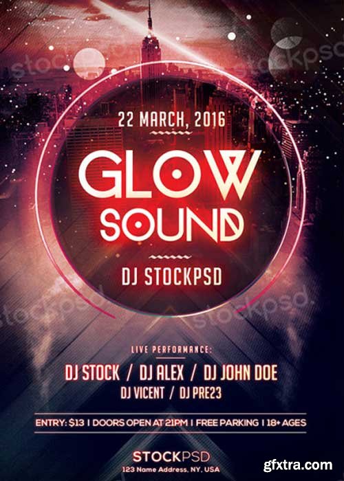 Glow Sound V3 PSD Flyer