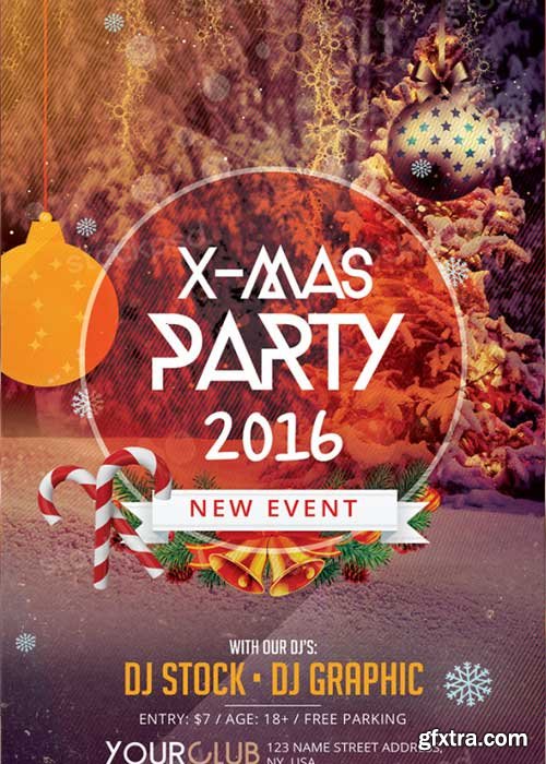 X-Mas Party 2016 V4 PSD Flyer