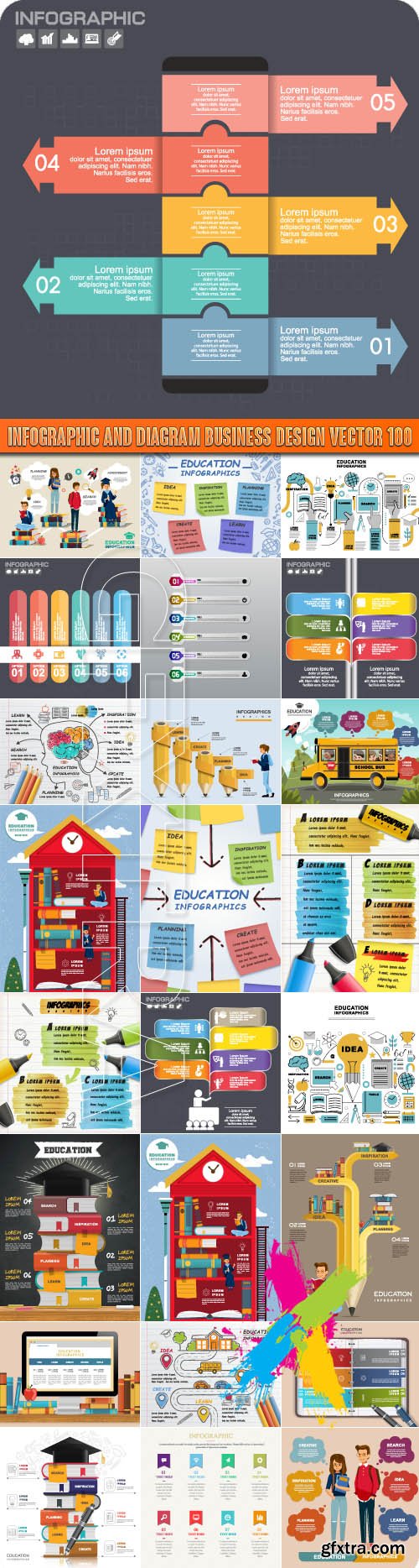 Infographic and diagram business design vector 100