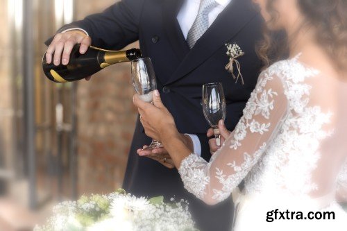 Portrait of the bride, bride and groom, wedding