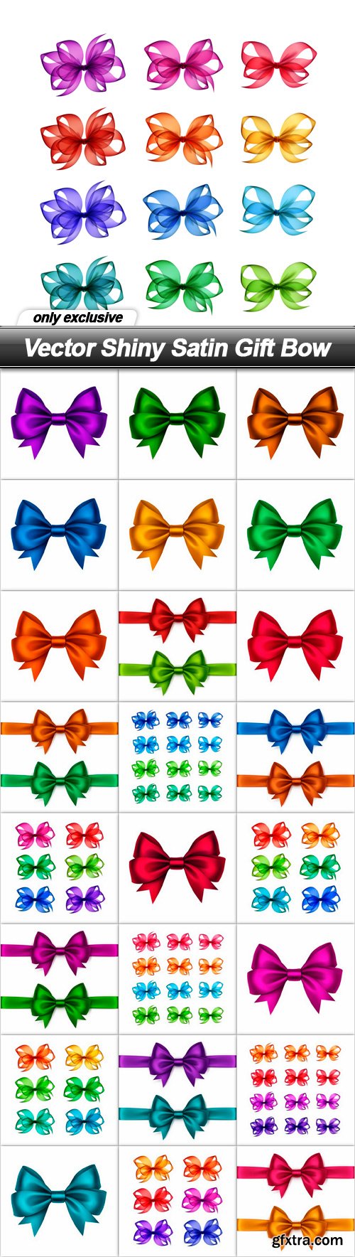 Vector Shiny Satin Gift Bow - 25 EPS