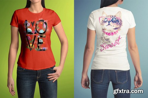 T-Shirt Mockup Female Model