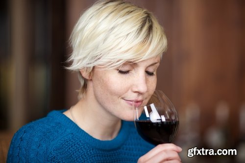 Collection of woman girl drinking wine glass cup jar 25 HQ Jpeg