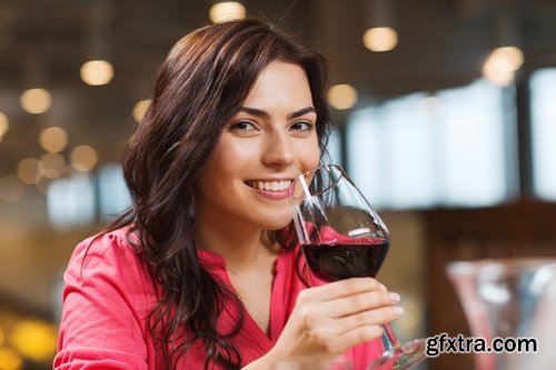 Collection of woman girl drinking wine glass cup jar 25 HQ Jpeg