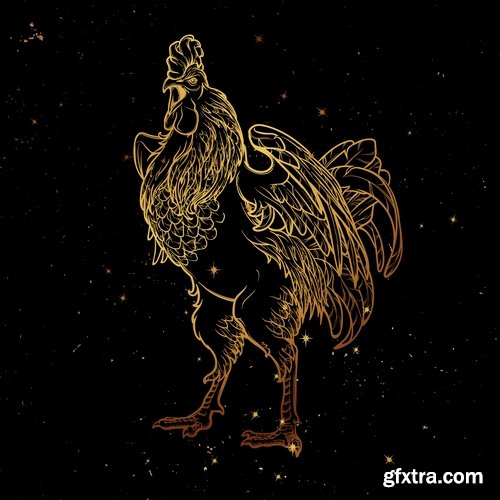 Collection chicken rooster logo 2017 vector image 2-25 EPS