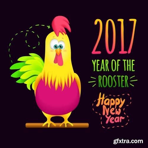 Collection chicken rooster logo 2017 vector image 2-25 EPS