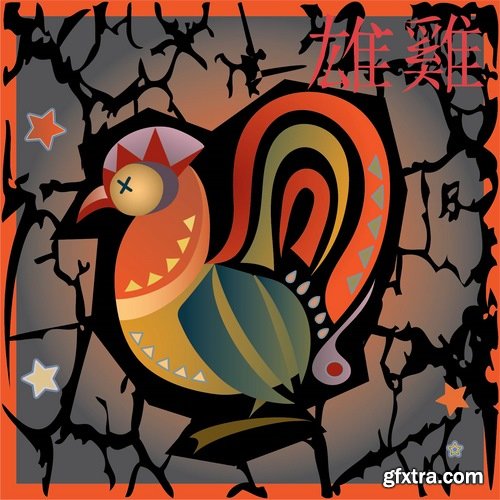 Collection chicken rooster logo 2017 vector image 2-25 EPS