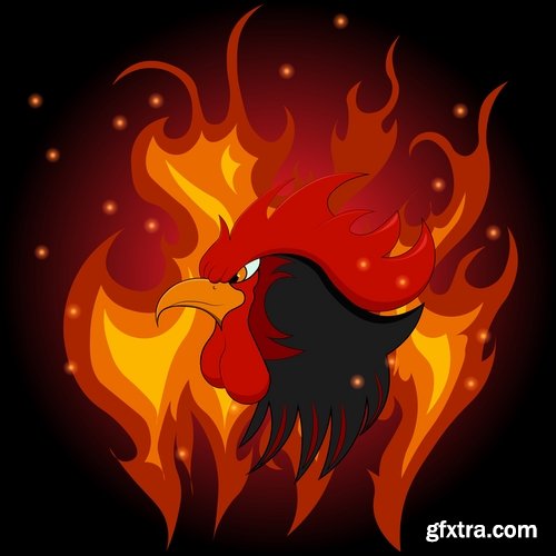 Collection chicken rooster logo 2017 vector image 2-25 EPS