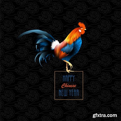 Collection chicken rooster logo 2017 vector image 2-25 EPS