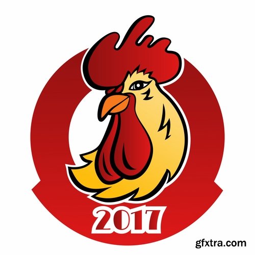 Collection chicken rooster logo 2017 vector image 2-25 EPS