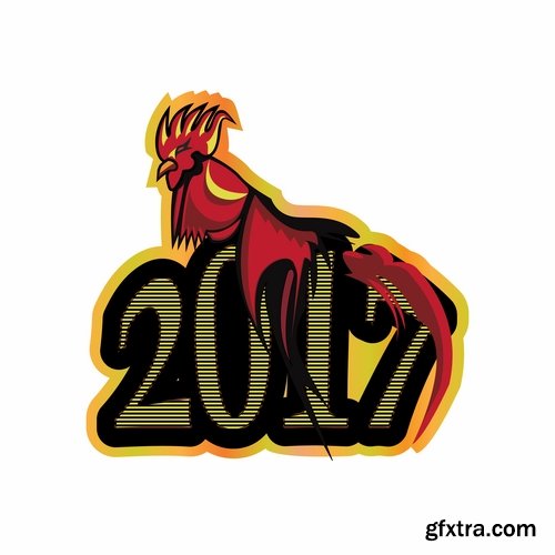 Collection chicken rooster logo 2017 vector image 2-25 EPS