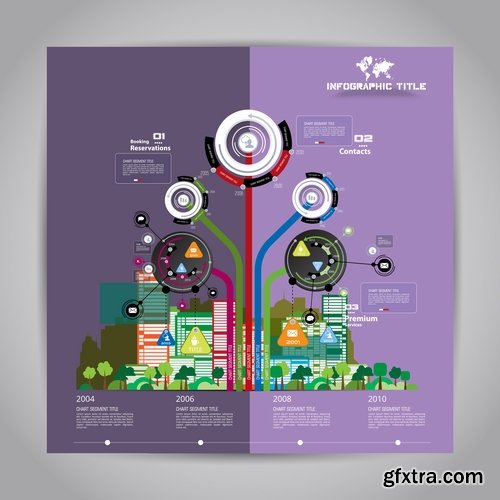 Collection of infographics banner flyer business conceptual vector image 25 EPS