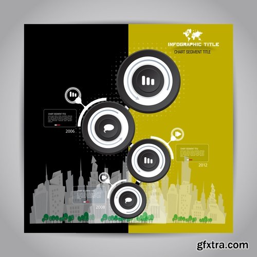 Collection of infographics banner flyer business conceptual vector image 25 EPS