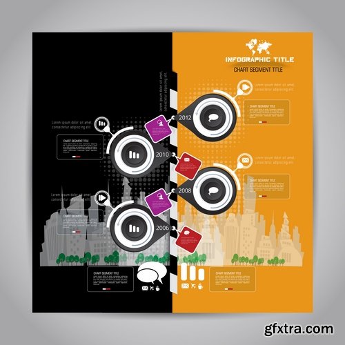 Collection of infographics banner flyer business conceptual vector image 25 EPS