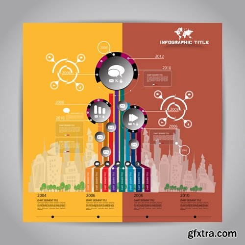 Collection of infographics banner flyer business conceptual vector image 25 EPS