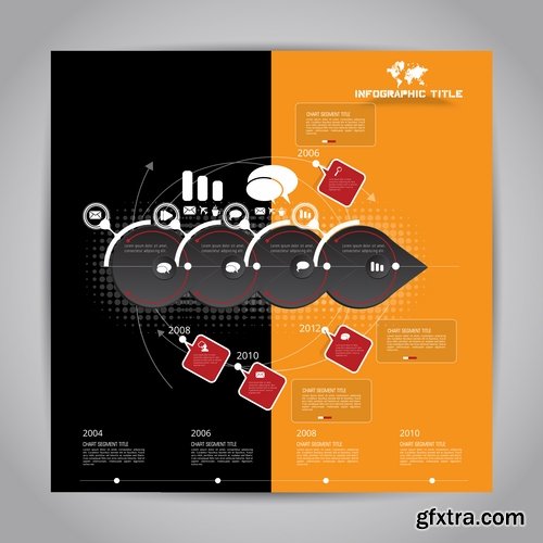 Collection of infographics banner flyer business conceptual vector image 25 EPS