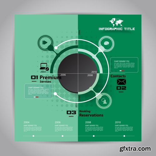 Collection of infographics banner flyer business conceptual vector image 25 EPS