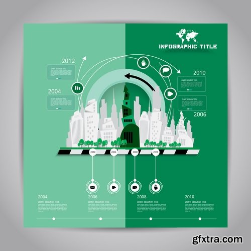 Collection of infographics banner flyer business conceptual vector image 25 EPS