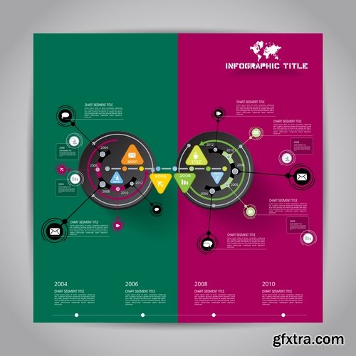 Collection of infographics banner flyer business conceptual vector image 25 EPS