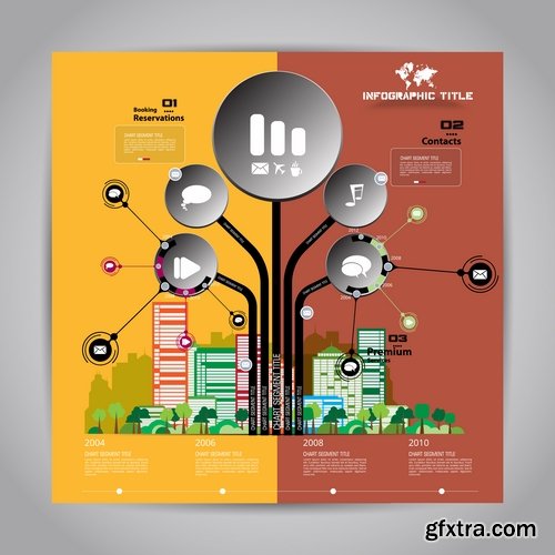 Collection of infographics banner flyer business conceptual vector image 25 EPS