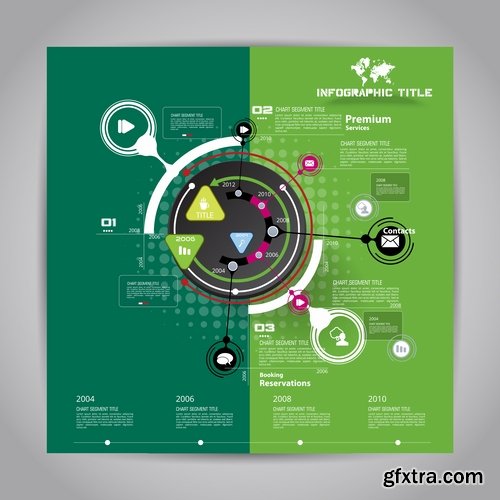 Collection of infographics banner flyer business conceptual vector image 25 EPS