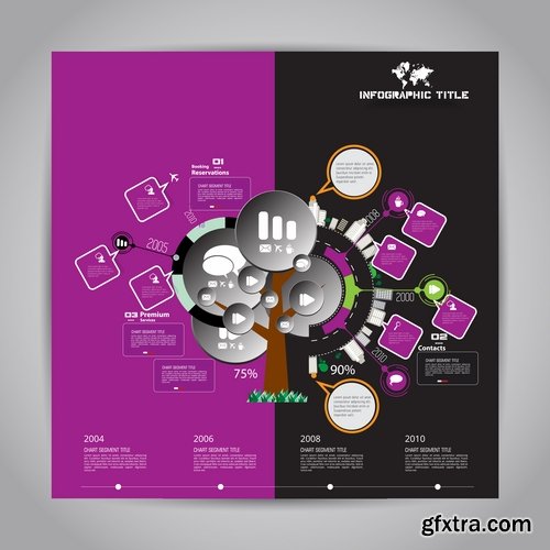 Collection of infographics banner flyer business conceptual vector image 25 EPS