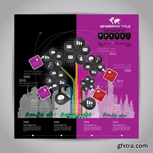 Collection of infographics banner flyer business conceptual vector image 25 EPS