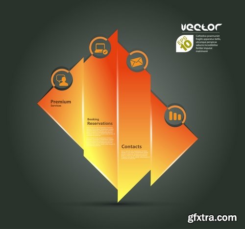 Collection of infographics banner flyer business conceptual vector image 25 EPS