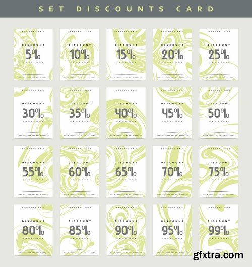 Collection discount card discount sale sticker flyer banner vector image 25 EPS