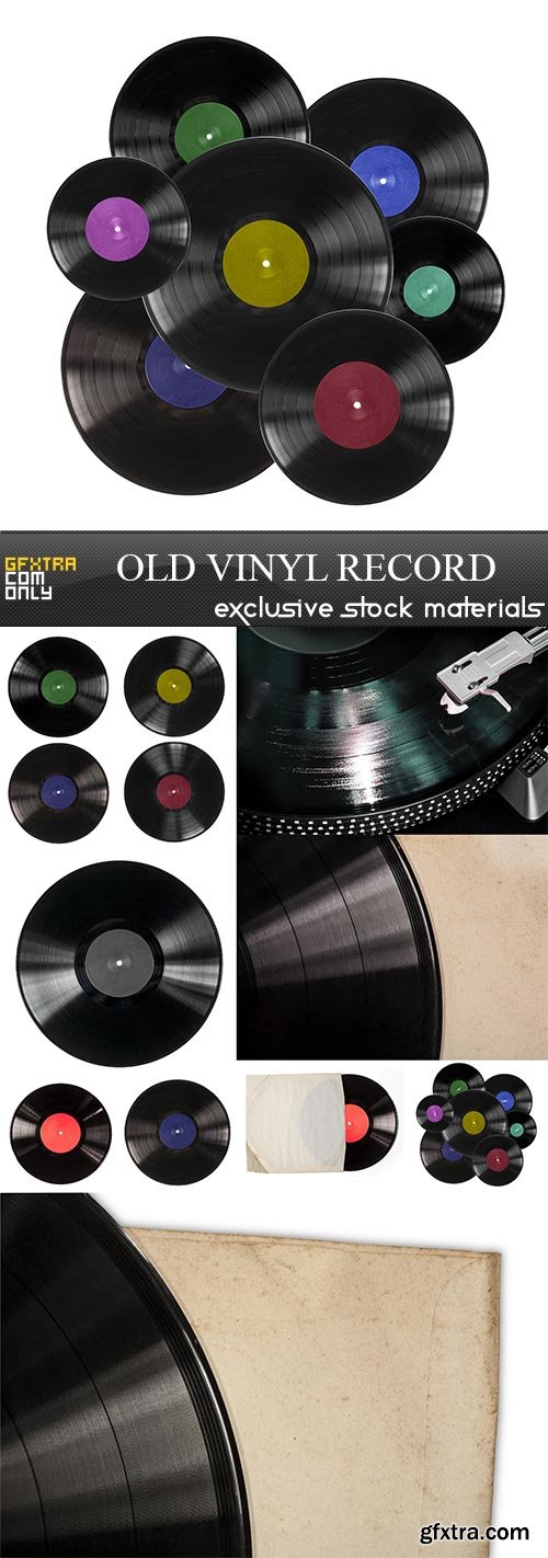 Old vinyl record, 9 x UHQ JPEG