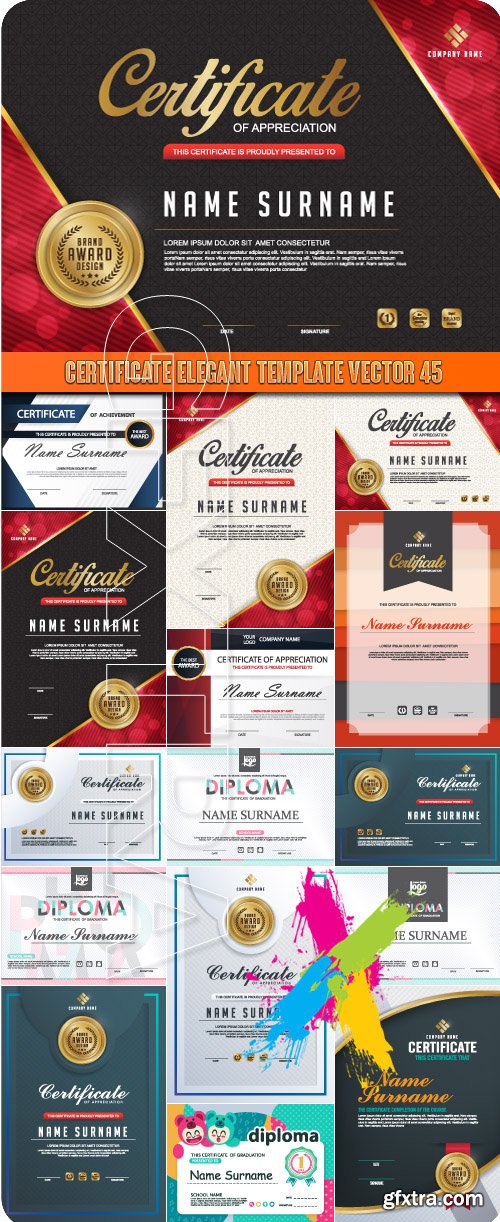 Certificate elegant template vector 45