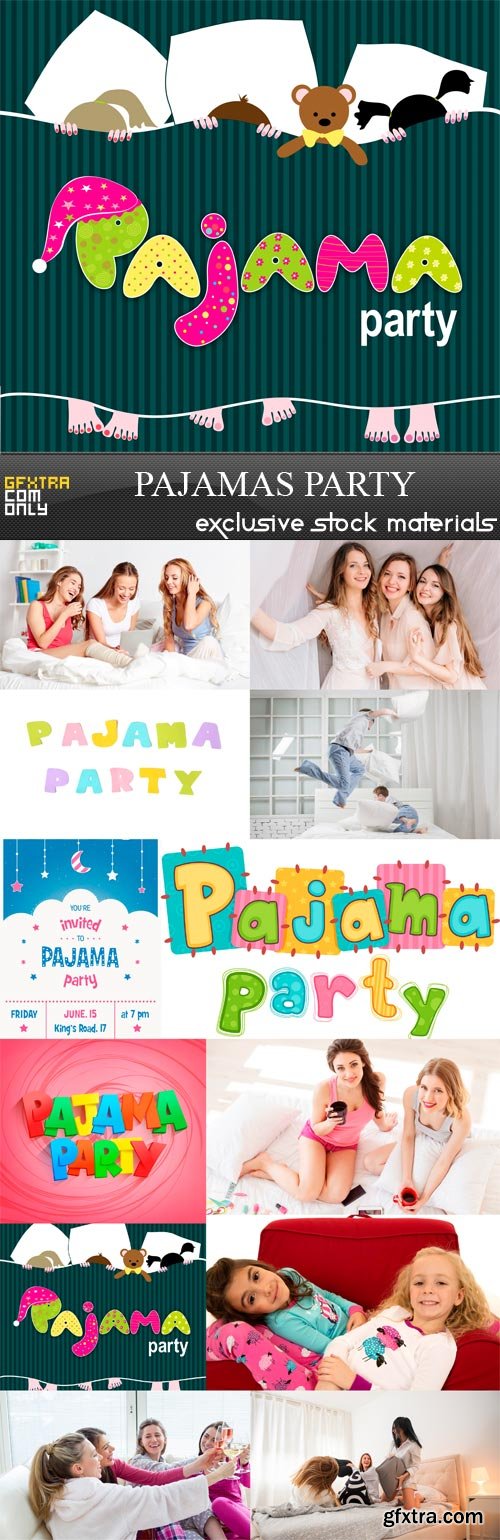 Pajamas Party - 12 x JPEGs