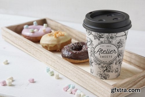 Graphicriver Coffee Doughnut Mockup 17144327