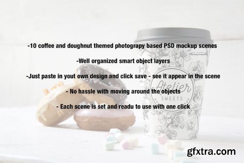 Graphicriver Coffee Doughnut Mockup 17144327