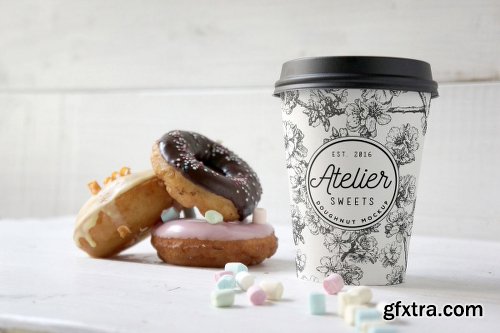 Graphicriver Coffee Doughnut Mockup 17144327