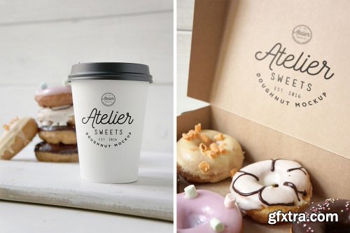 Graphicriver Coffee Doughnut Mockup 17144327