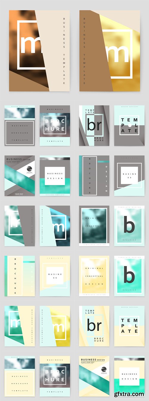 Vector Set - Layout Design Templates, Annual Report Brochure