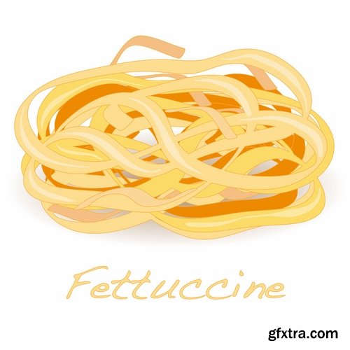 Collection Pasta macaroni spaghetti flour products a vector Image 25 EPS