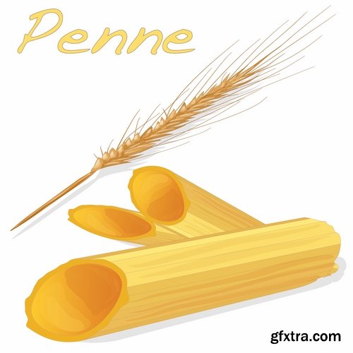 Collection Pasta macaroni spaghetti flour products a vector Image 25 EPS