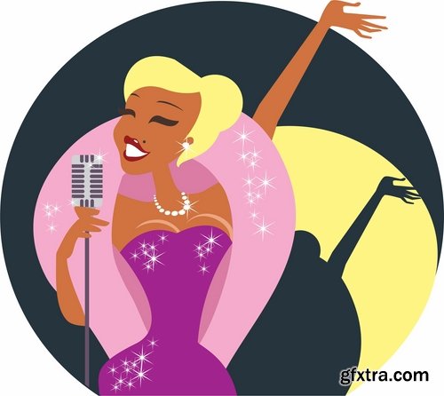 Artist Collection singer soloist song music poster a vector image 25 EPS