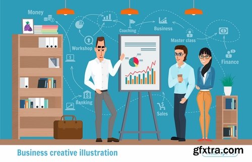 Collection business infographics work life sphere of activity a vector image 25 EPS