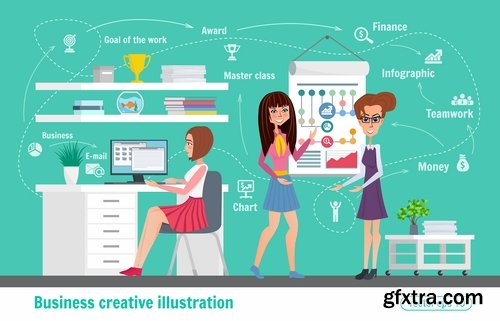 Collection business infographics work life sphere of activity a vector image 25 EPS