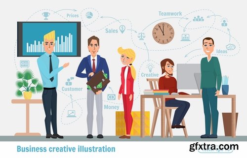 Collection business infographics work life sphere of activity a vector image 25 EPS